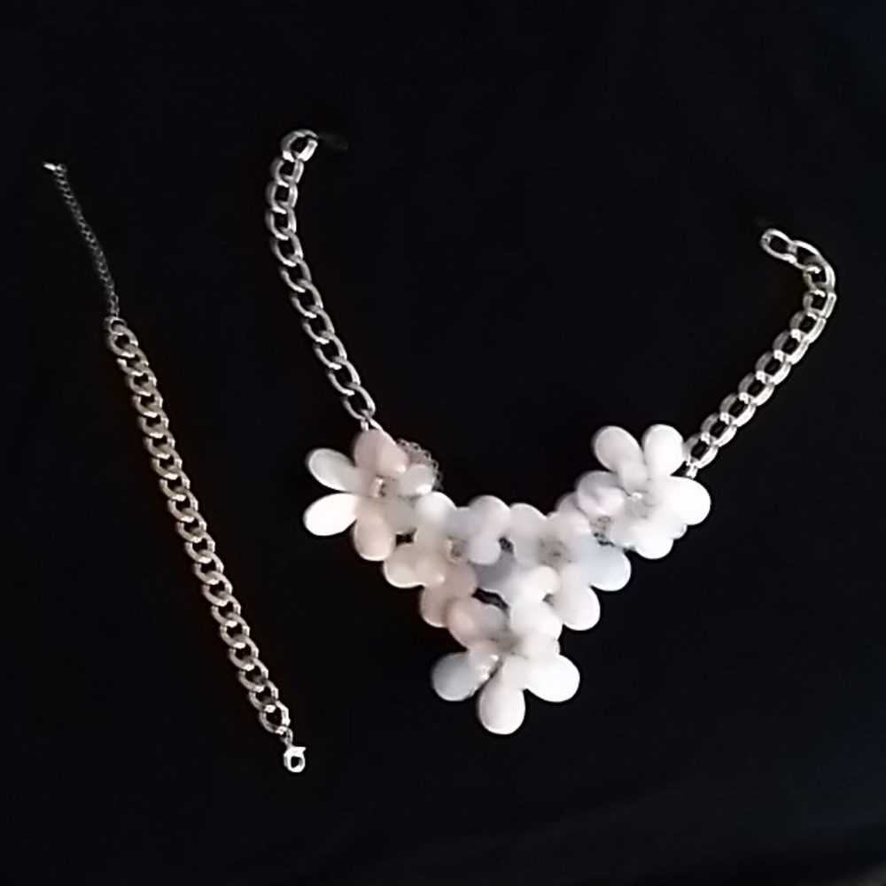 Necklace and gold plated bracelet set